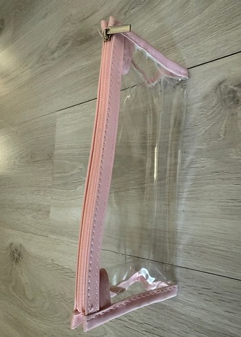 Diğer Pembe Transparan Fermuarlı Makyaj Çantası