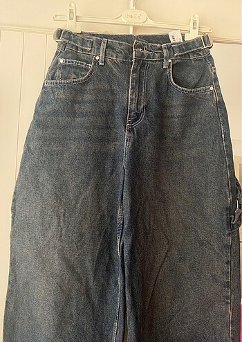 Yüksel Bel Koyu Mavi Carpenter Jeans