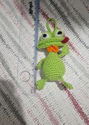 Renkli Örgü Kurbağa Peluş Oyuncak - Görsel 2