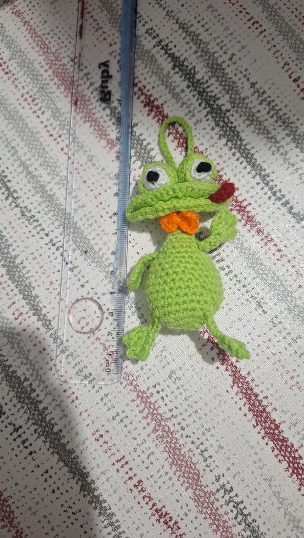 Renkli Örgü Kurbağa Peluş Oyuncak - Görsel 2