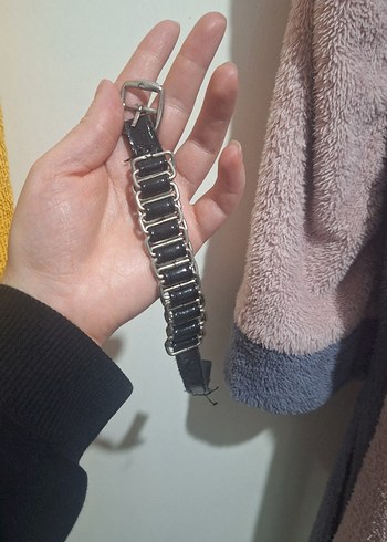 Siyah Tokalı Gotik Bileklik - Görsel 2