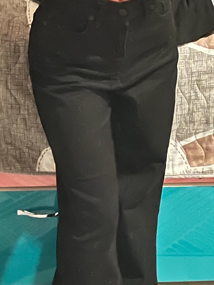 Düğmeli Siyah Kadın Midi Kot Pantolon - Görsel 2