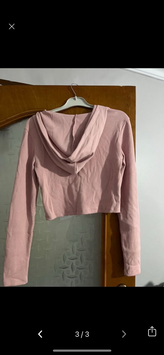 Düğmeli Pembe Uzun Kollu Kadın Bluz - Görsel 3