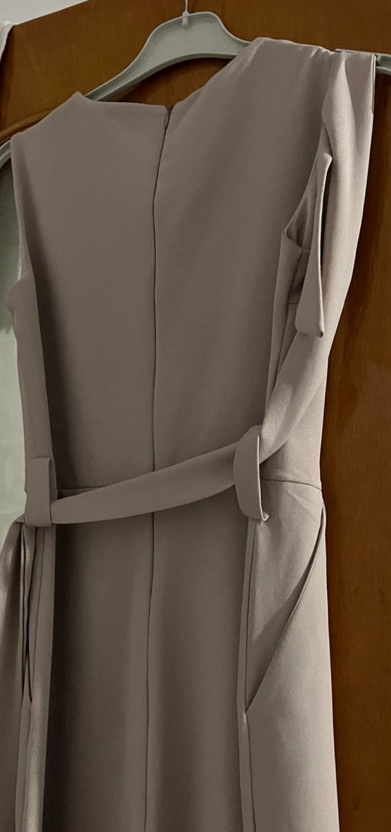 Bej Uzun Askısız Kadın Tulum - Görsel 2