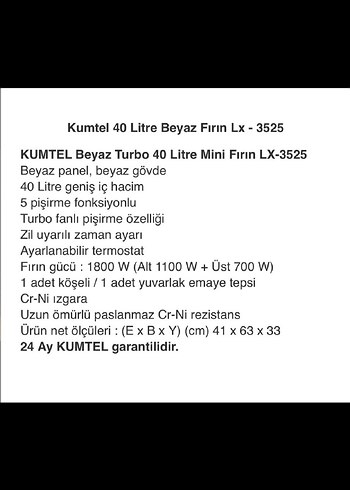 Beyaz Mini Fırın - Görsel 3