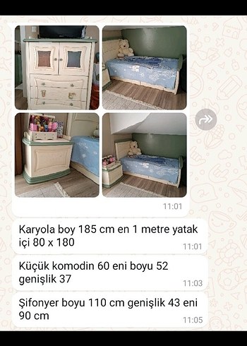 Turkuaz Renkli Çocuk Yatak ve Mobilya Seti