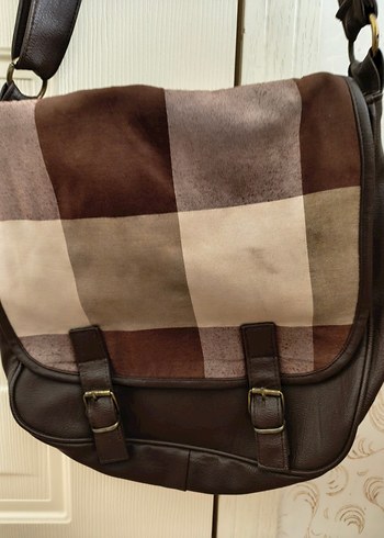 Kahverengi Deri Tokalı Kadın Çanta - Görsel 2