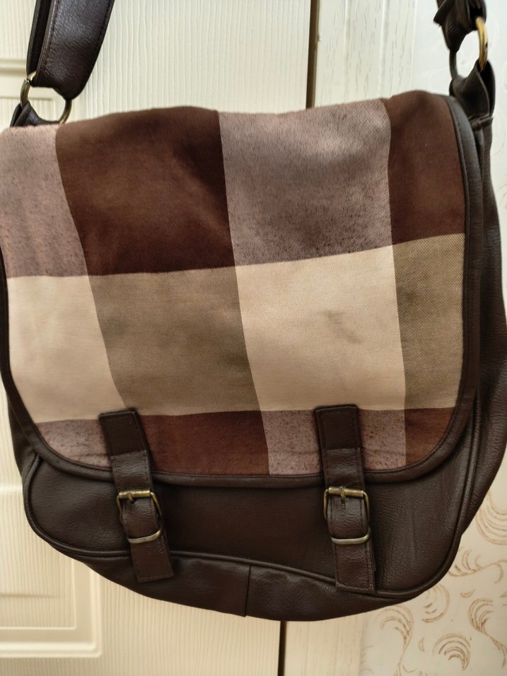 Kahverengi Deri Tokalı Kadın Çanta - Görsel 2