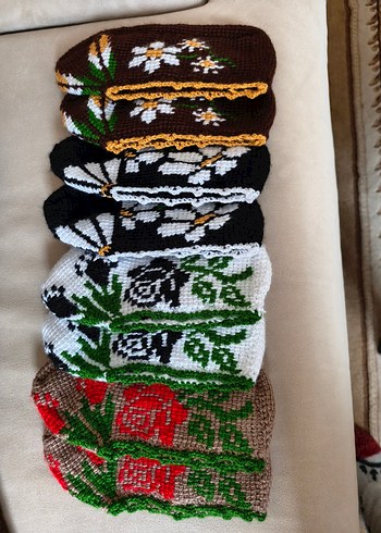 El Örgüsü Çiçek Desenli patikler - Görsel 2