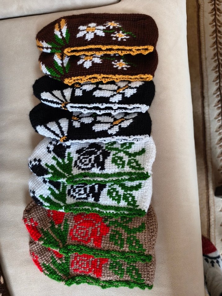 El Örgüsü Çiçek Desenli patikler - Görsel 2