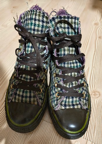 Renkli Kareli Kadın Converse - Görsel 3