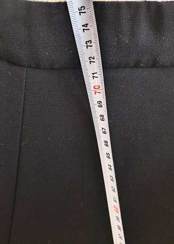 Siyah koton kumaş kapri pantolon - Görsel 2