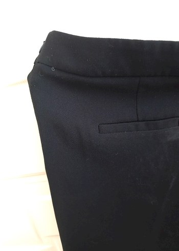 Siyah koton kumaş kapri pantolon - Görsel 4