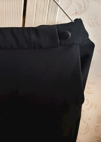 Siyah koton kumaş kapri pantolon - Görsel 6