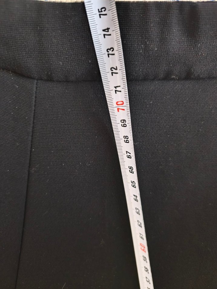 Siyah koton kumaş kapri pantolon - Görsel 2