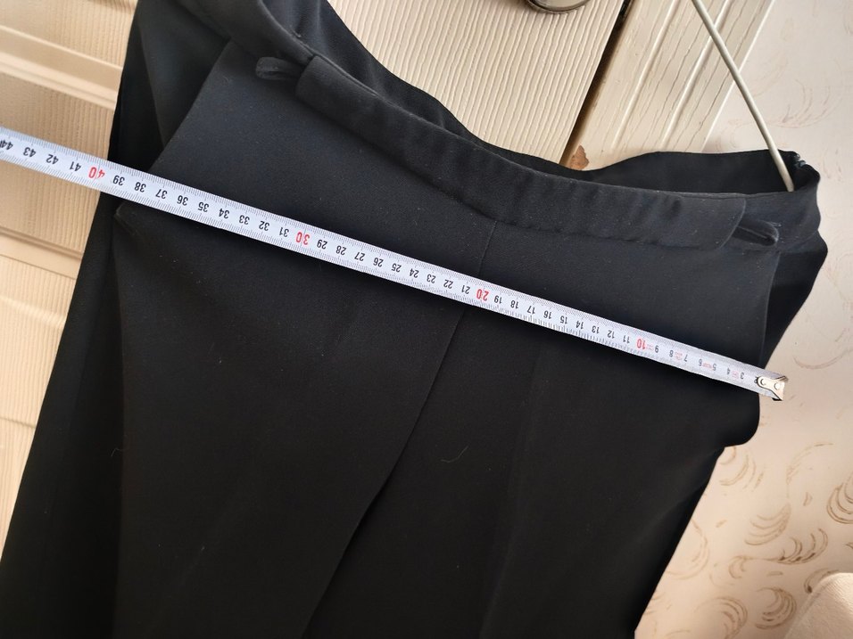 Siyah koton kumaş kapri pantolon - Görsel 3