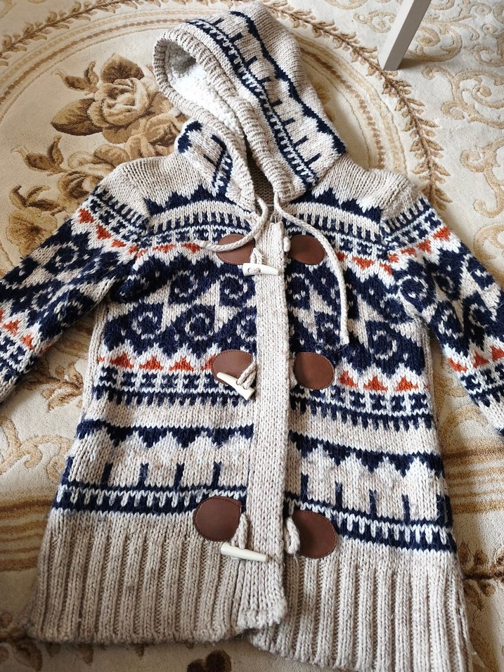 Bohem Desenli Örgü Hırka - Görsel 2