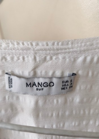 Düğmeli Beyaz Keten Bohem Kadın Bluz - Görsel 4