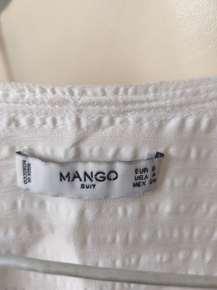 Düğmeli Beyaz Keten Bohem Kadın Bluz - Görsel 4