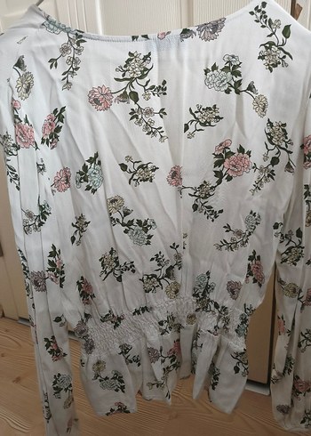 Çiçek Desenli Uzun Kollu V Yaka Bohem Bluz - Görsel 7