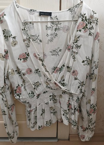 Çiçek Desenli Uzun Kollu V Yaka Bohem Bluz - Görsel 5