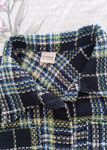 Kız Çocuk Çok Renkli Uzun Kollu ekose  ceket - Görsel 2