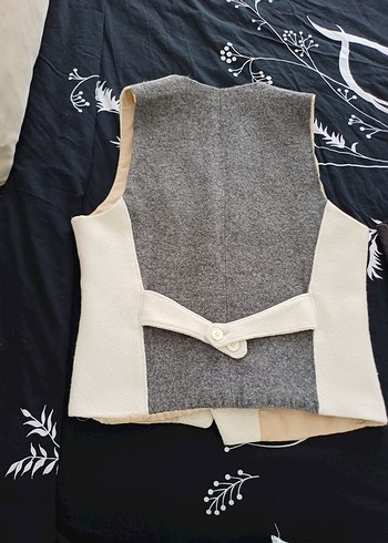 Düğmeli Klasik Gri ve Beyaz Yelek - Görsel 7