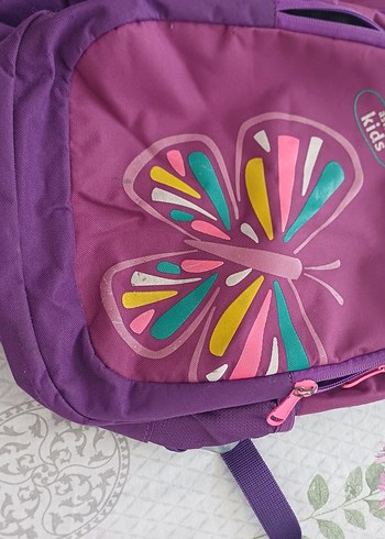 Renkli Kelebek Desenli Mor Çocuk Sırt Çantası - Görsel 2