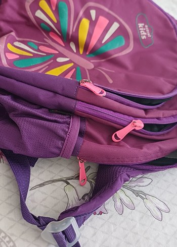 Renkli Kelebek Desenli Mor Çocuk Sırt Çantası - Görsel 7