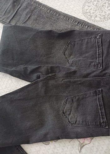 Nakışlı Gri Kız çocuk Denim Pantolon - Görsel 5