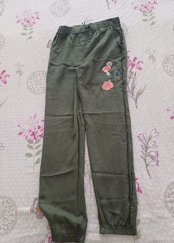 Nakışlı Gri Kız çocuk Denim Pantolon - Görsel 8