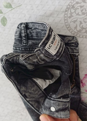 Nakışlı Gri Kız çocuk Denim Pantolon - Görsel 3