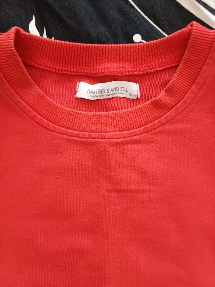 Kırmızı Kadın Kapüşonsuz Fermuarlı Sweatshirt - Görsel 2