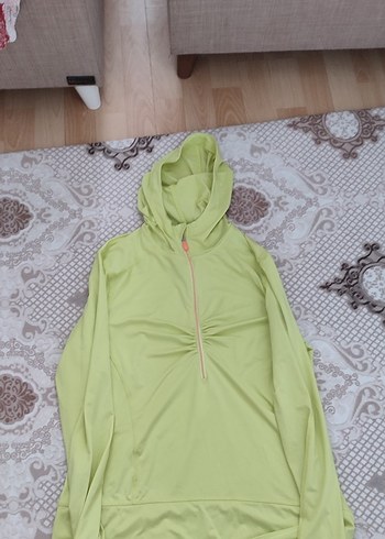 Fermuarlı Kapüşonlu Yeşil Kadın Sweatshirt