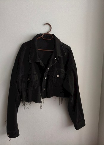 American Vintage Siyah Denim Crop Ceket
