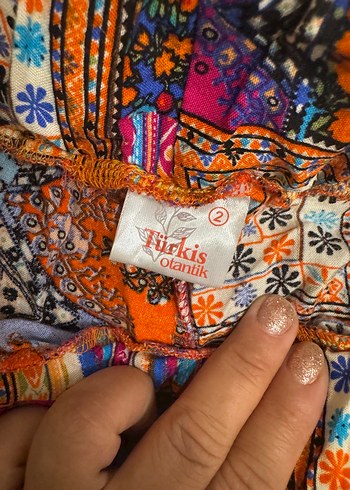 Diğer Renkli Bohem Desenli Mini Şort