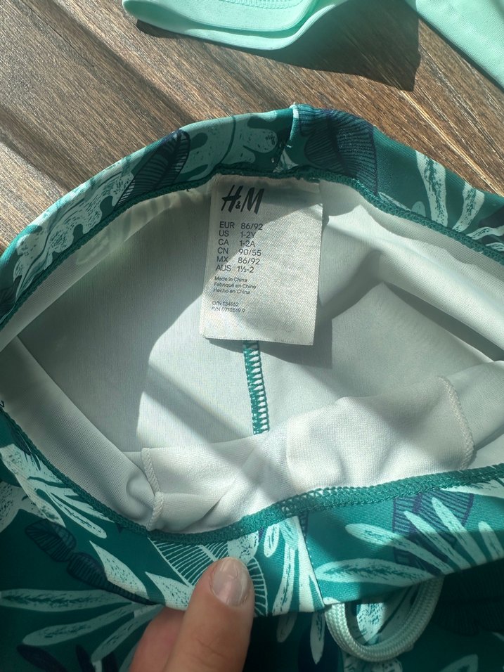 H&M Turkuaz Baskılı Kısa Kollu Erkek bebek Mayo Takımı - Görsel 3