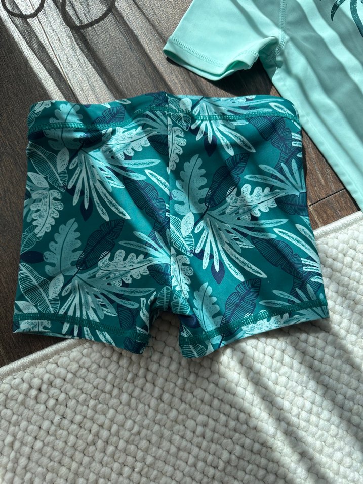 H&M Turkuaz Baskılı Kısa Kollu Erkek bebek Mayo Takımı - Görsel 4