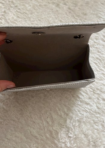 Gri Örgü Kadın Portföy Çanta - Görsel 4