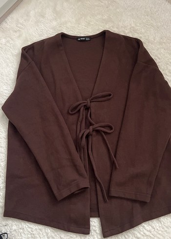 Kahverengi Keten Kadın Midi Takım - Görsel 2