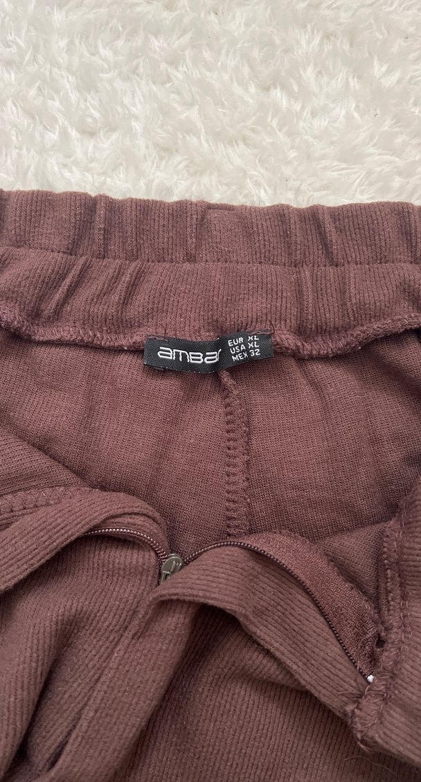 Kahverengi Keten Kadın Midi Takım - Görsel 4