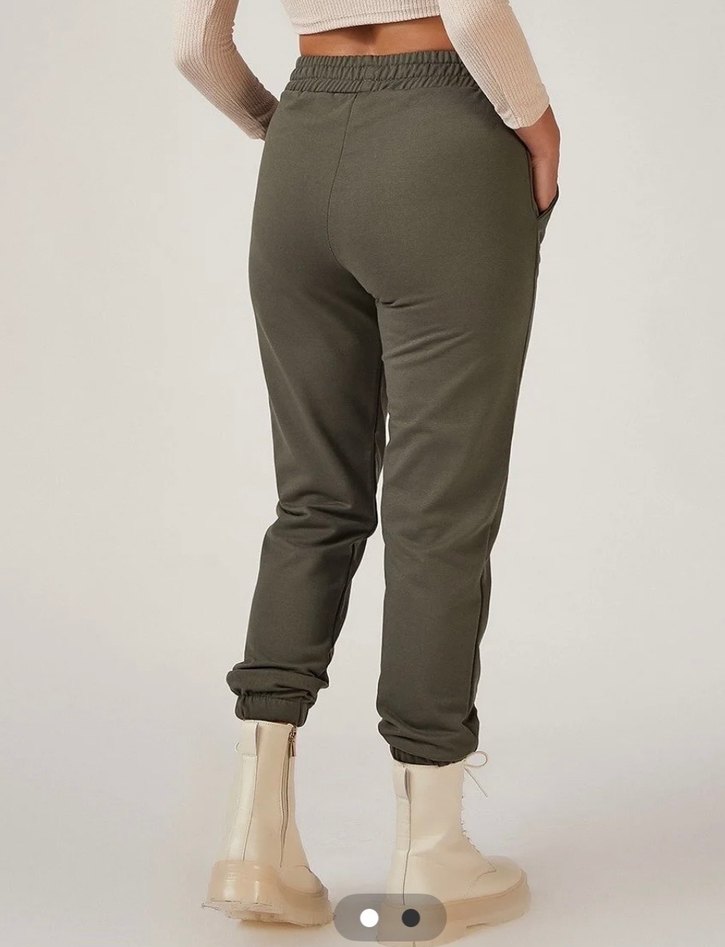 Kadın Haki Süet Jogger Eşofman Altı - Görsel 2