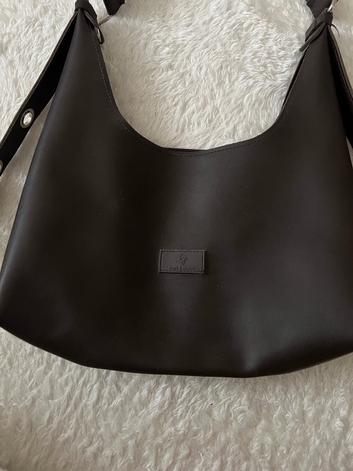 Siyah Deri Kadın Omuz Çantası - Görsel 2
