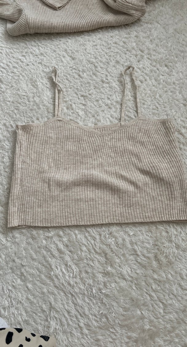 Bej Triko Kadın Hırka ve Üst Takım - Görsel 3