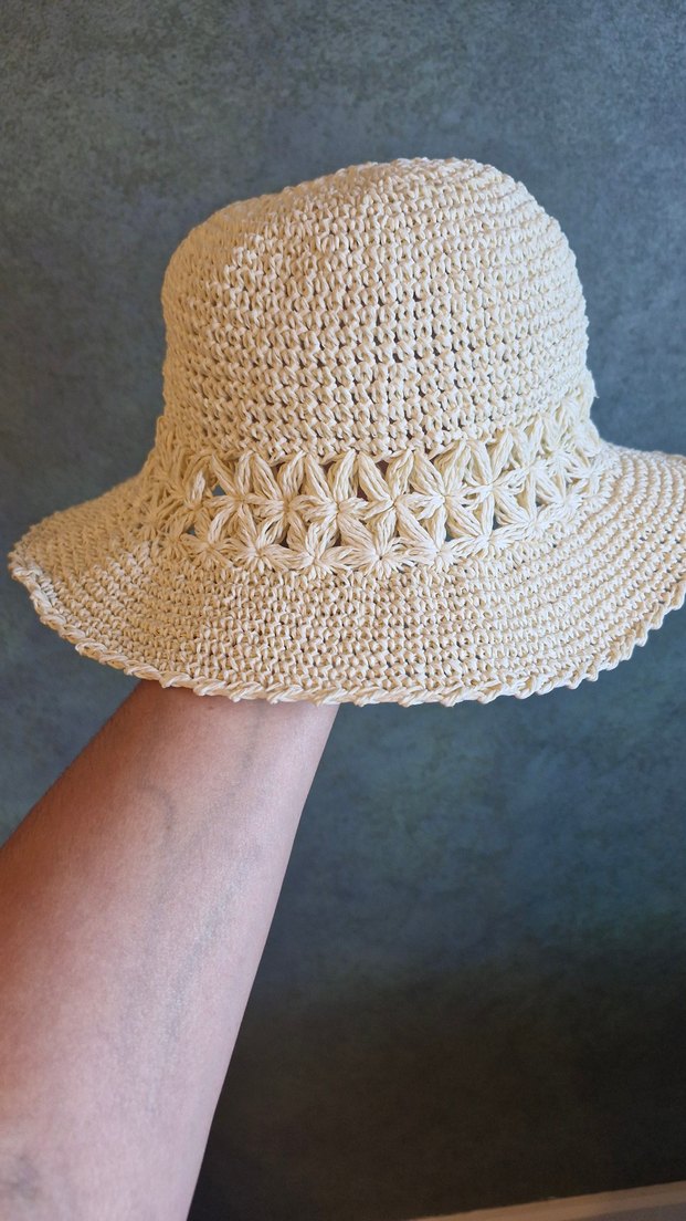 Bej Örgü Bohem Kadın Şapka - Görsel 4