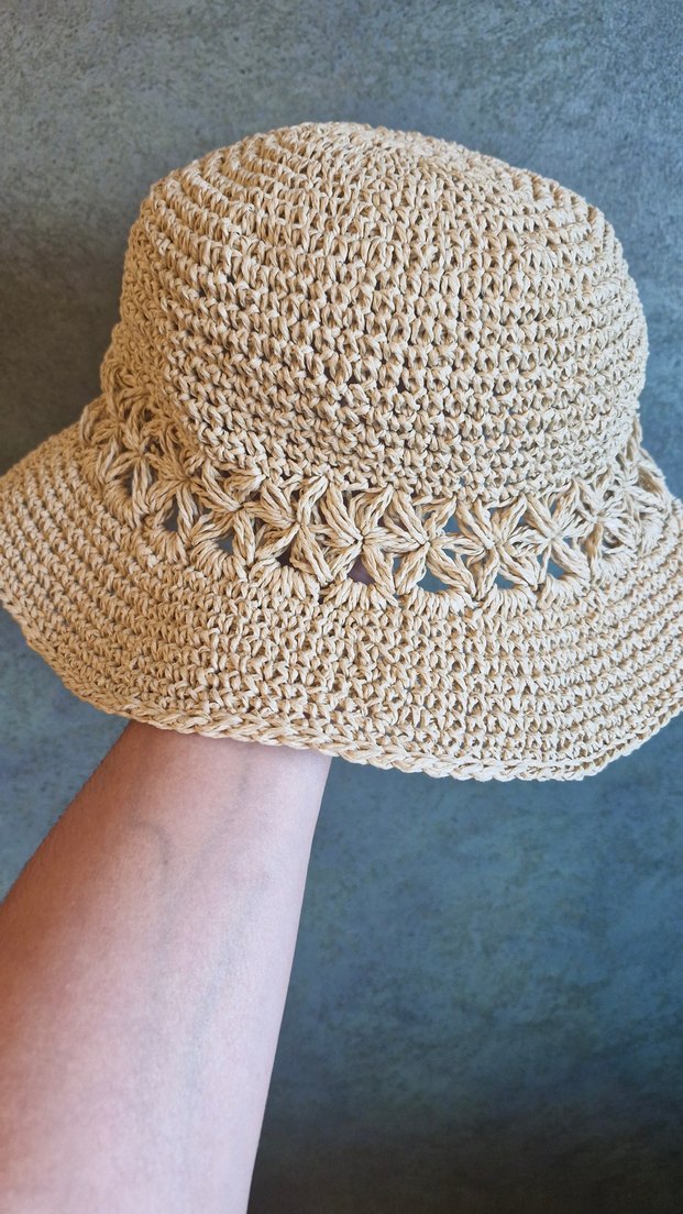 Bej Örgü Bohem Kadın Şapka - Görsel 2