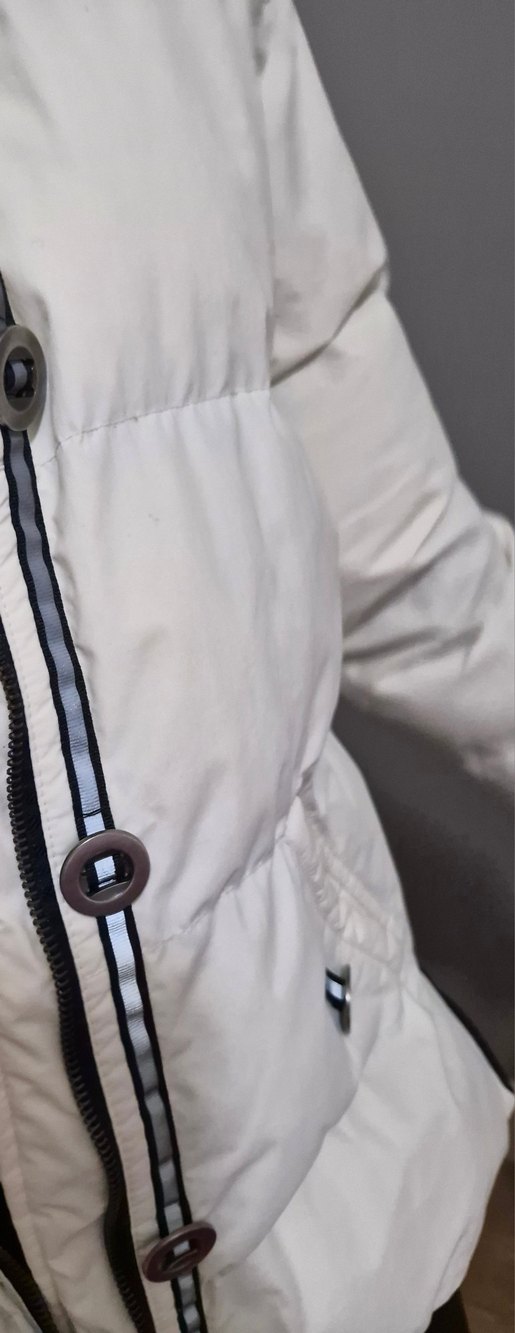 Beyaz Kadın Kışlık Orta Boy Mont - Görsel 4