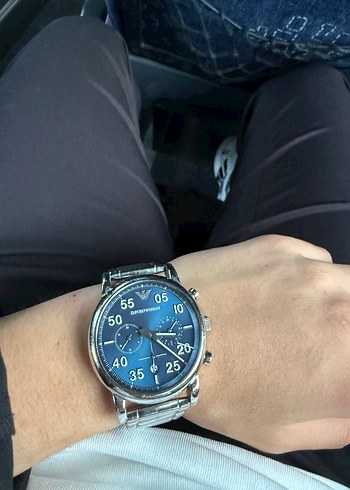Mavi Kadranlı Erkek İş Saati armani