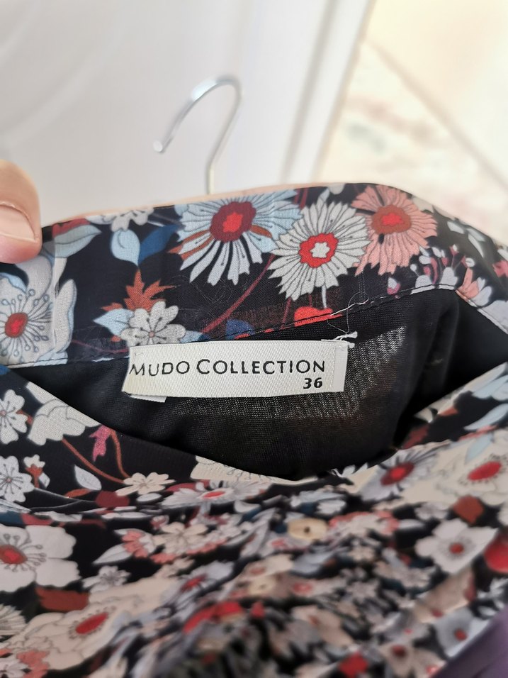 Çiçek Desenli Bohem Düğmeli Midi Etek - Görsel 5