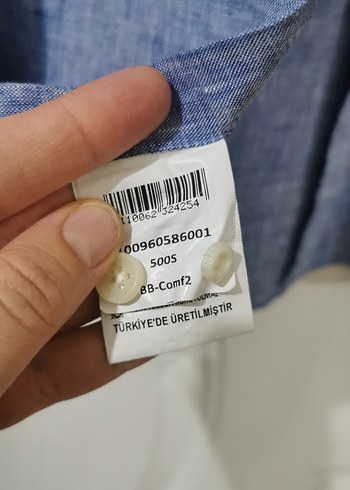 Erkek Lacivert Keten Uzun Kollu Gömlek yüzde yüz keten - Görsel 5